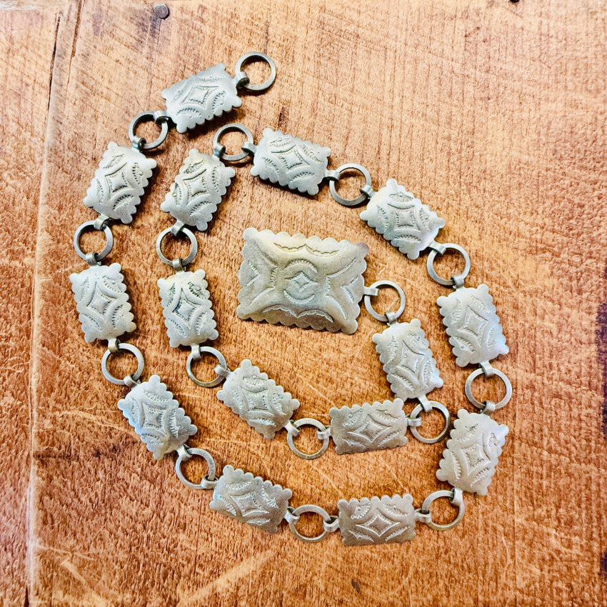 Vintage Costume Grade Solver Concho Belt Silver concho belt