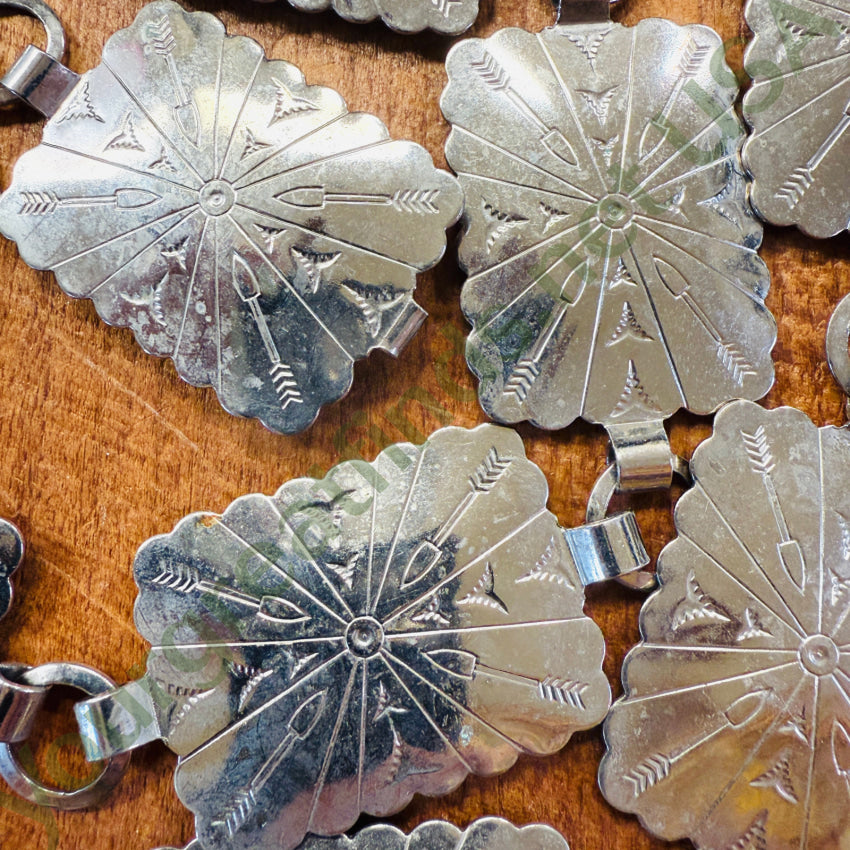 Vintage Costume Grade Solver Concho Belt Silver concho belt