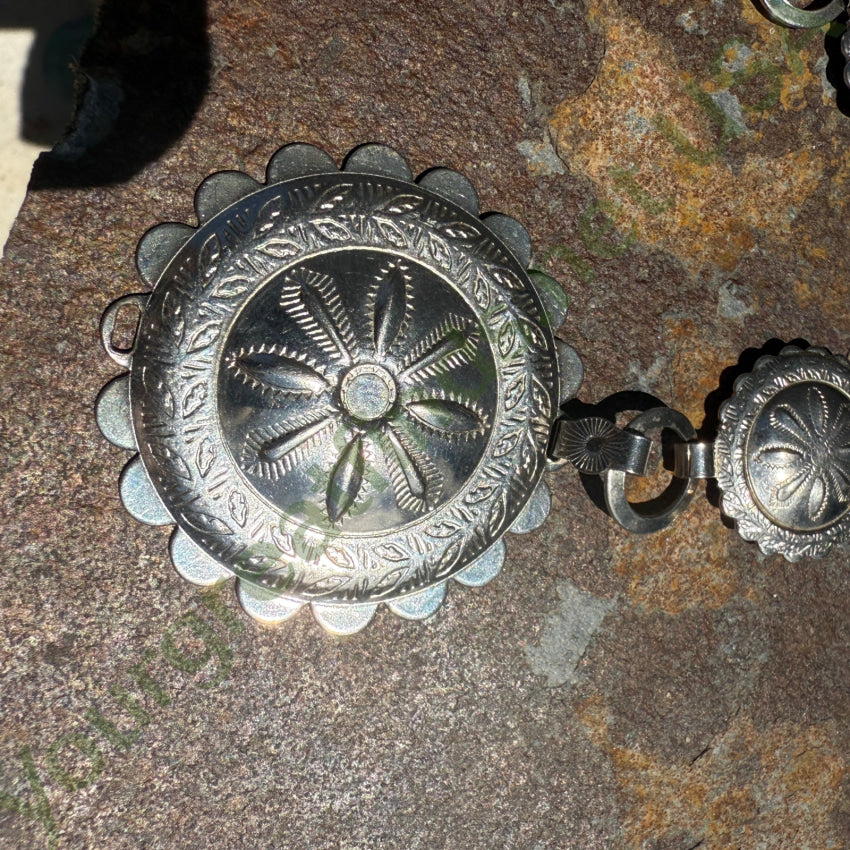 Vintage Costume Grade Silver Concho Belt Silver concho belt