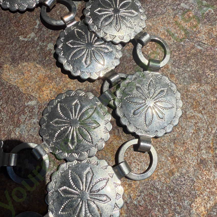 Vintage Costume Grade Silver Concho Belt Silver concho belt