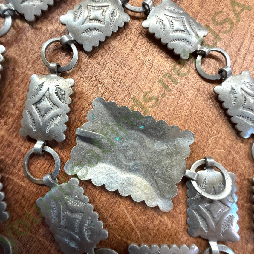 Vintage Costume Grade Solver Concho Belt Silver concho belt