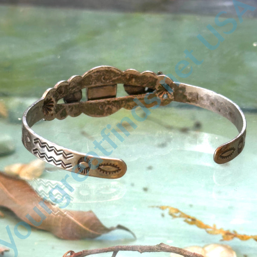 Vintage Costume Grade Silver & Faux Turquoise Indian Bracelet Bracelet