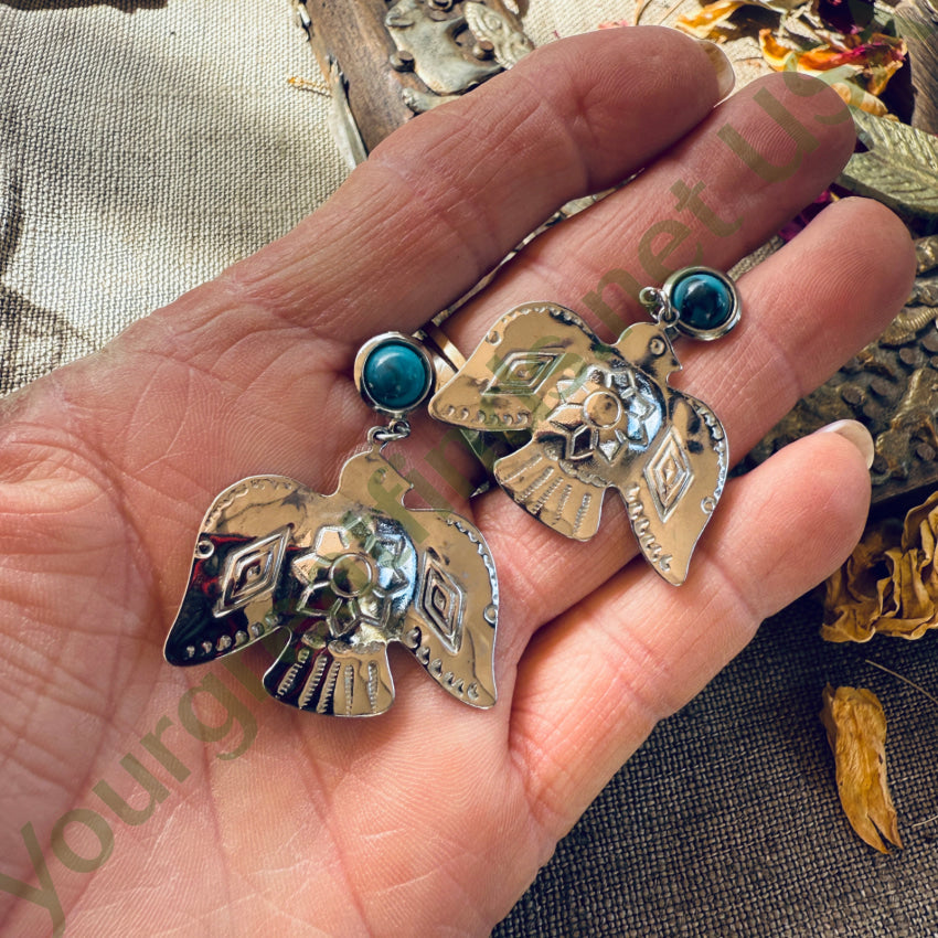 Vintage Costume Grade Thunderbird Pierced Earrings earrings