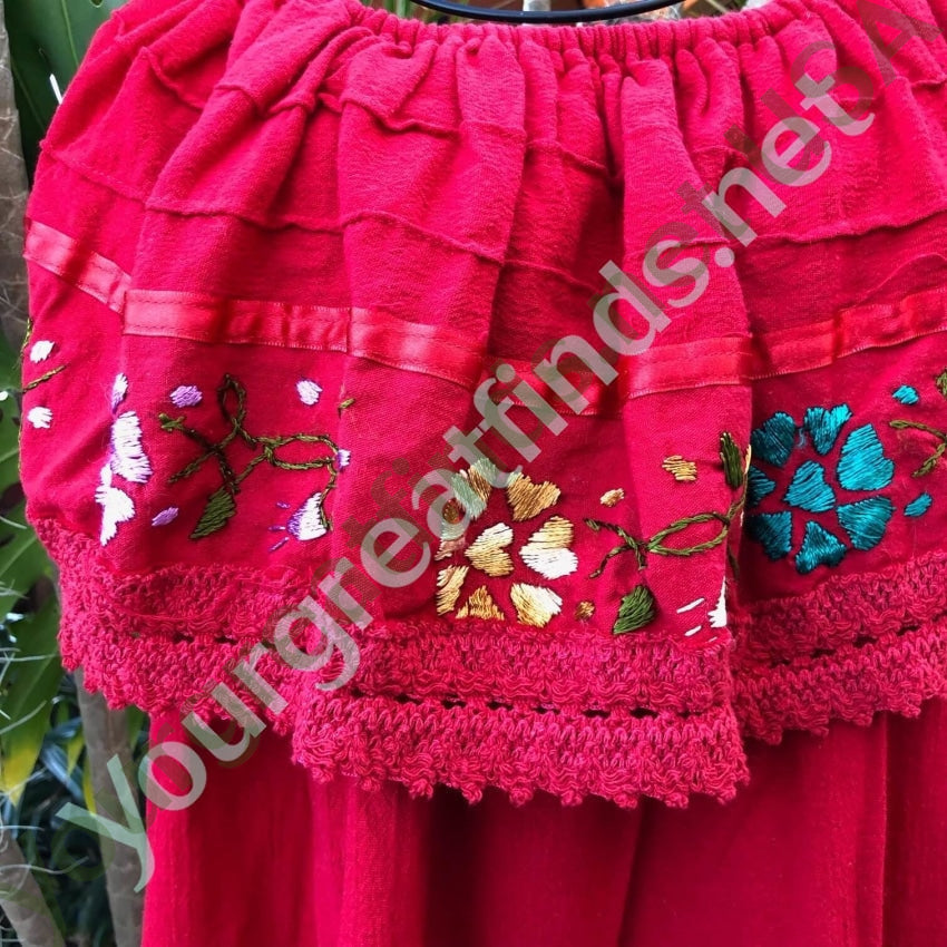 Vintage Cotton Embroidered Ruffled Blouse Tijuana Mexico Yourgreatfinds