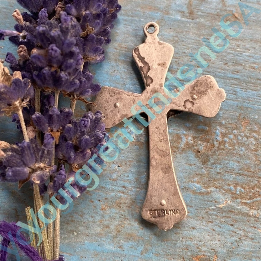 Vintage Crucifix Cross Pendant in Sterling Silver Yourgreatfinds