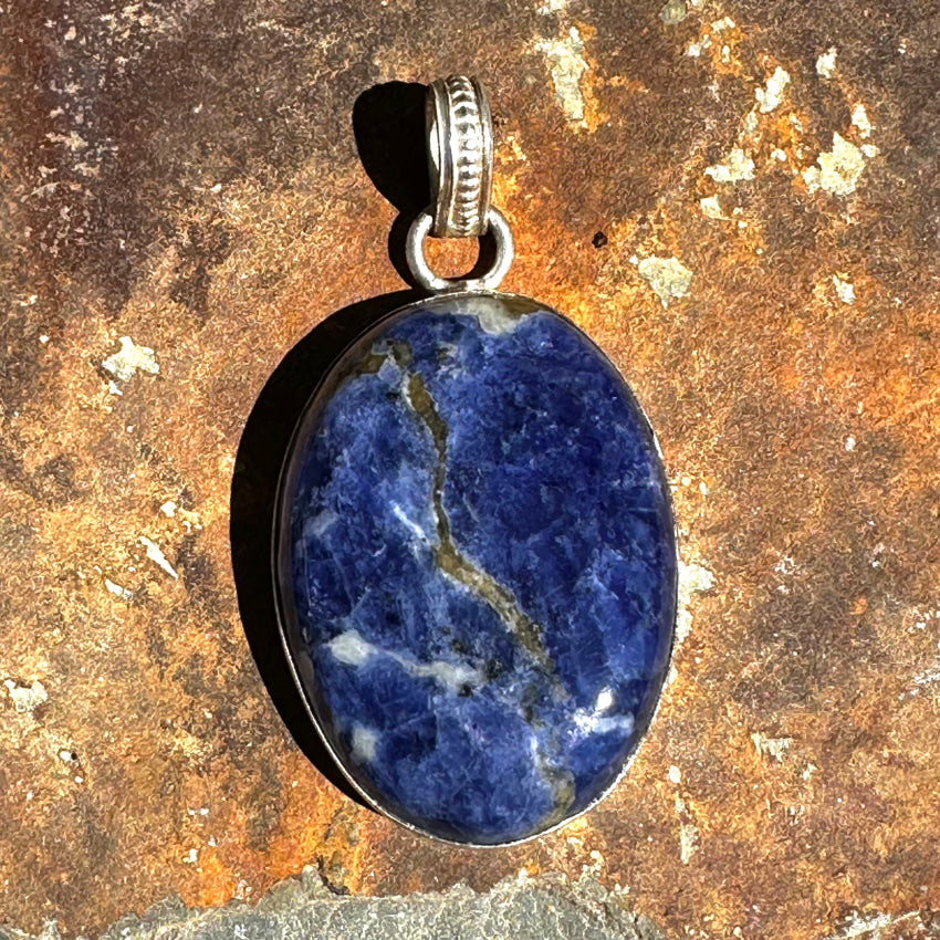 Vintage Denim Blue Lapis Lazuli Pendant Pendant