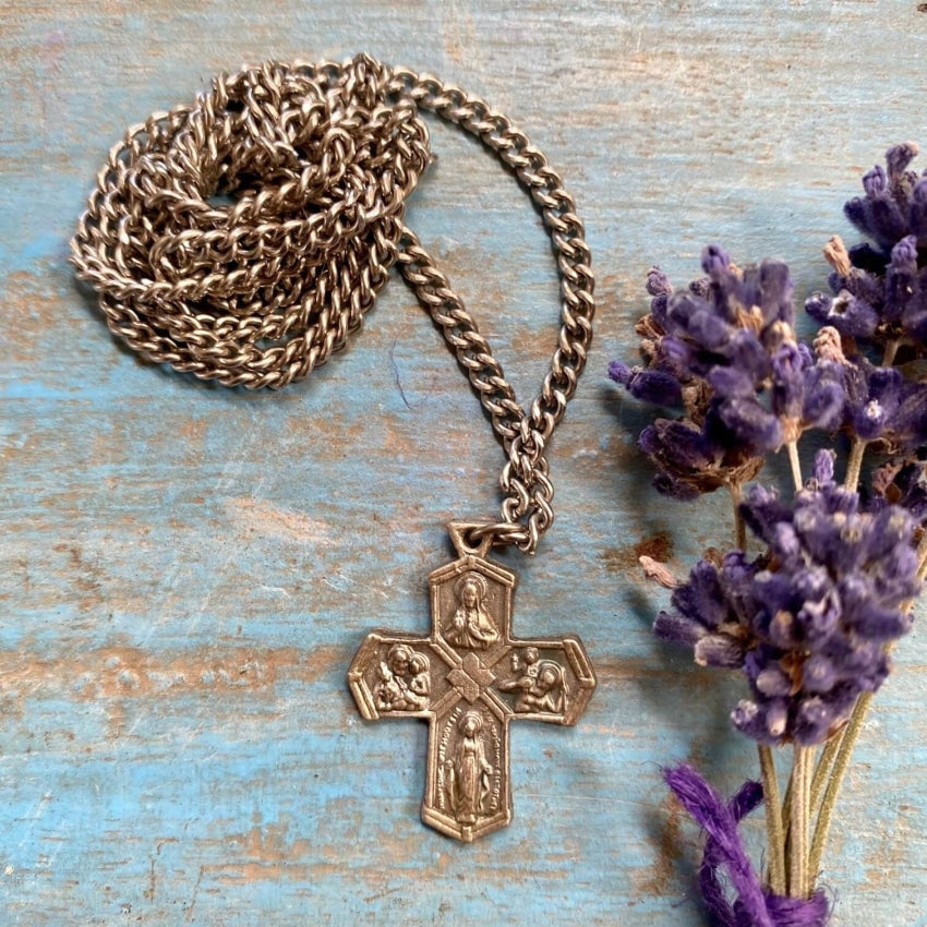 Vintage Devotional Four Way Cross Necklace Yourgreatfinds
