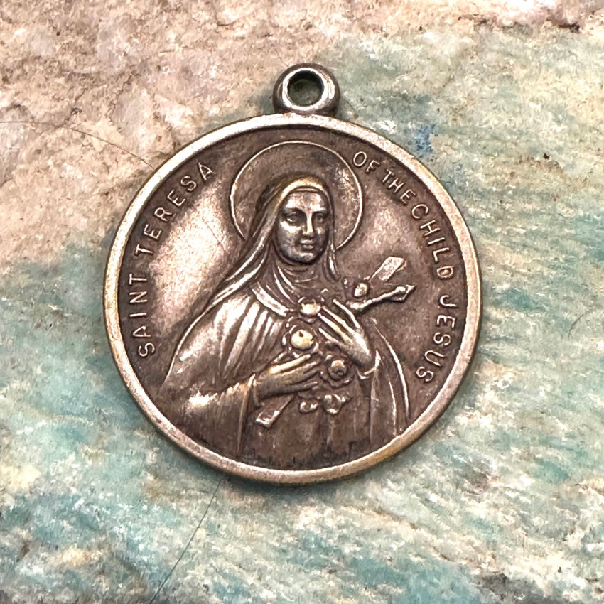 Vintage Devotional Medallion Saint Teresa