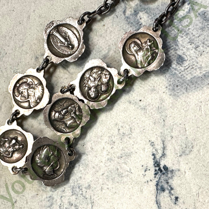 Vintage Devotional Sterling Silver Bracelet Catholic Bracelet