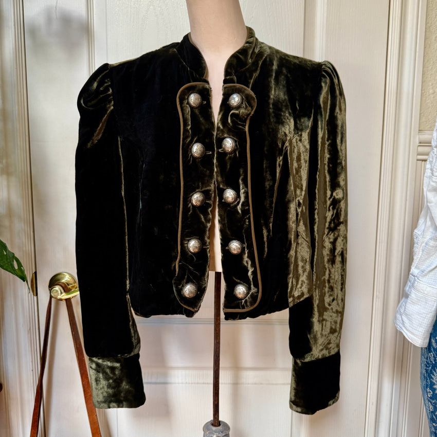 Vintage Double D Ranch Green Silk Velvet Jacket M jacket