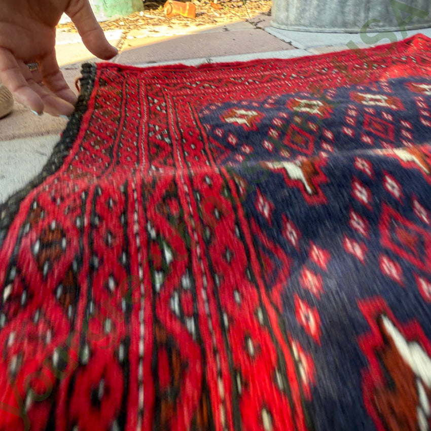 Vintage Double Kilm Prayer Rug Pillow rug