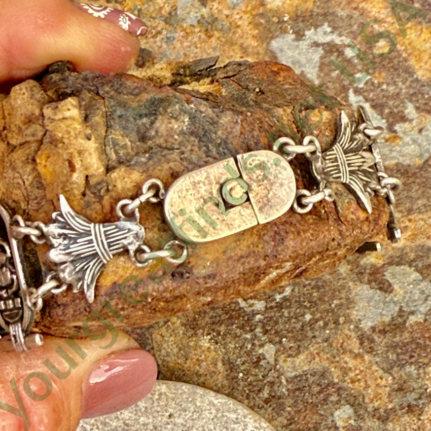 Vintage Egyptian Revival Sterling Silver Cartouche Bracelet bracelet