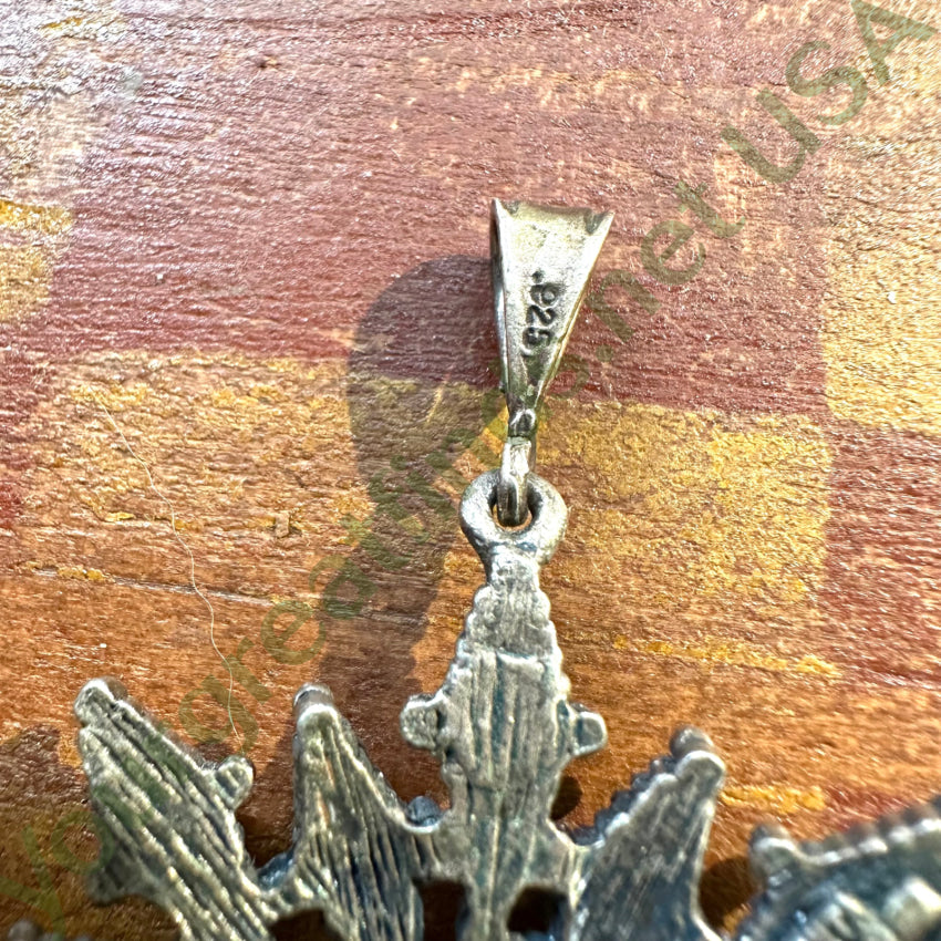 Vintage Florenta Costume Faux Turquoise Pendant Sterling Bail