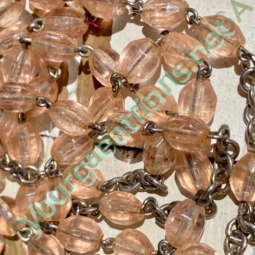 Vintage French Rosary with Blush Pink Beads Yourgreatfinds