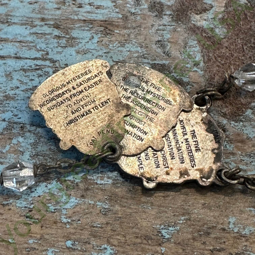 Vintage French Unbreakable Rosary B.v.c. Glass Beads Ebony