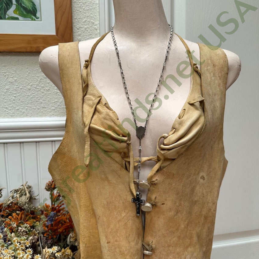 Vintage French Unbreakable Rosary B.v.c. Glass Beads Ebony