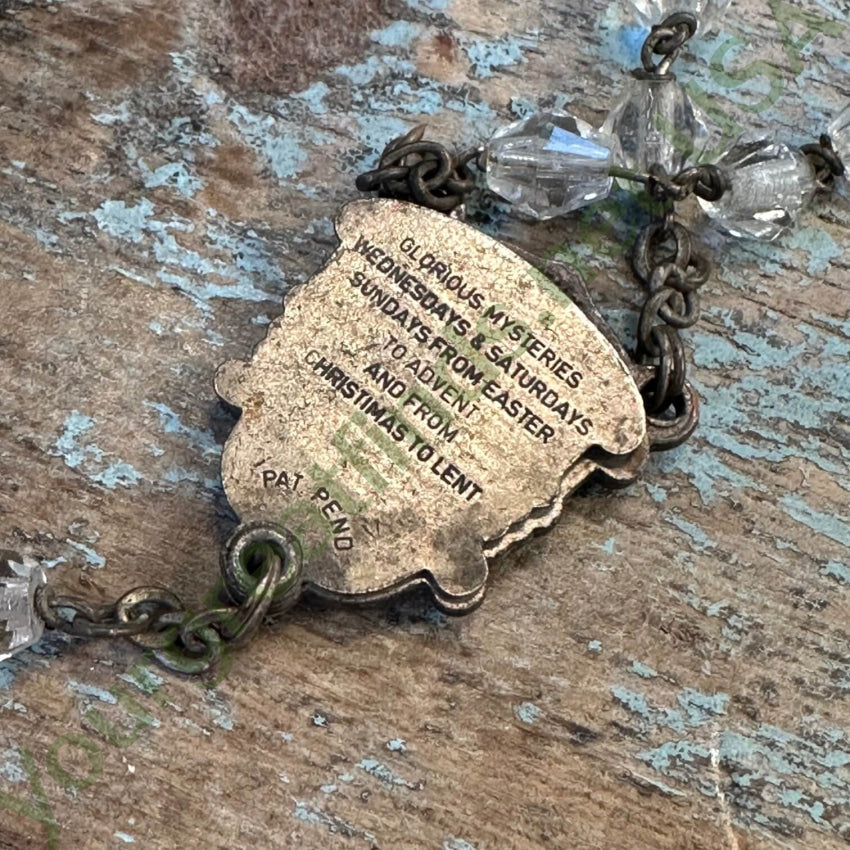 Vintage French Unbreakable Rosary B.v.c. Glass Beads Ebony