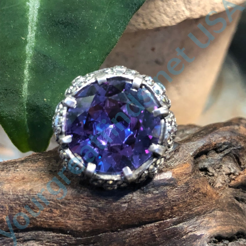 Elegant Alexandrite Blue to Pink Ring in .925 Silver