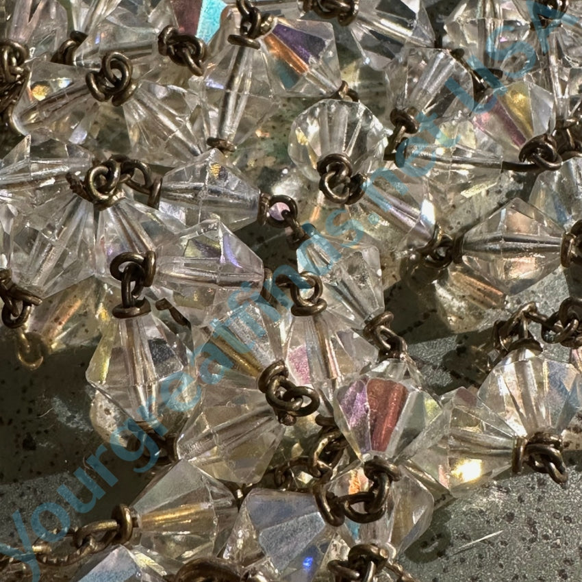Vintage Glass Aurora Borealis Bead Rosary
