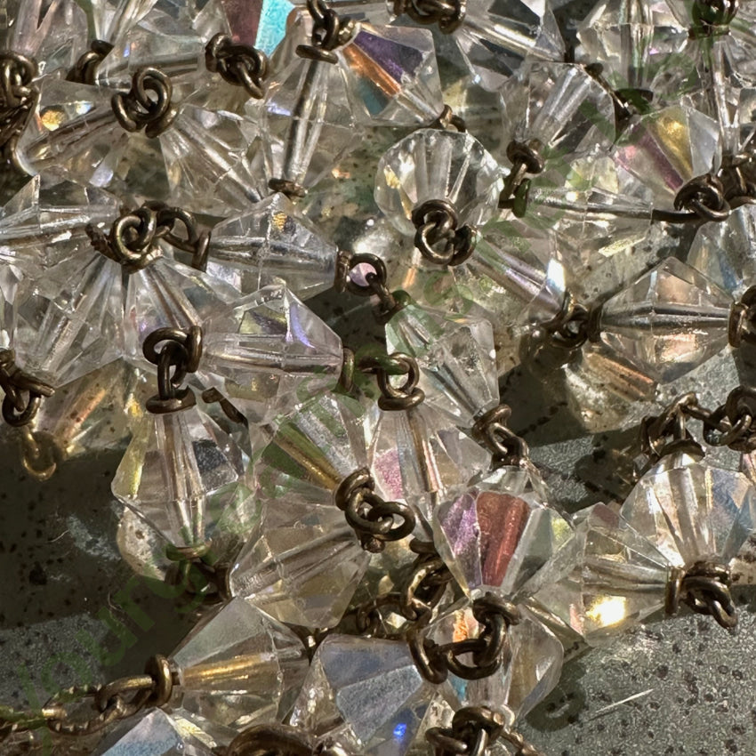 Vintage Glass Aurora Borealis Bead Rosary