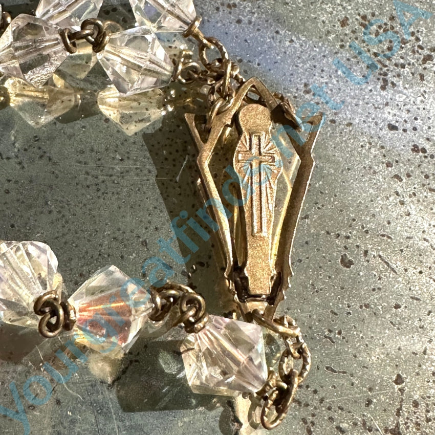 Vintage Glass Aurora Borealis Bead Rosary