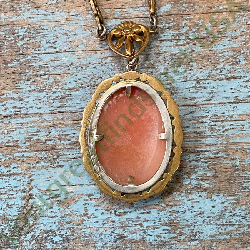 Vintage Gold Filled Carved Shell Cameo Necklace Necklaces