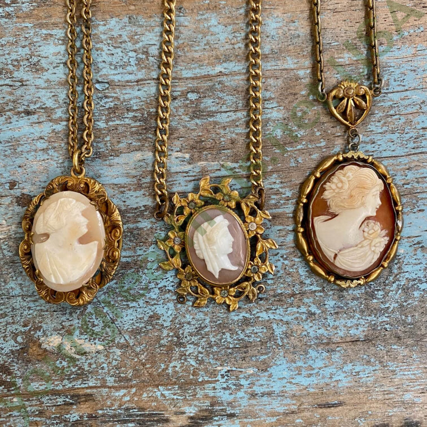 Vintage Gold Filled Carved Shell Cameo Necklace Necklaces