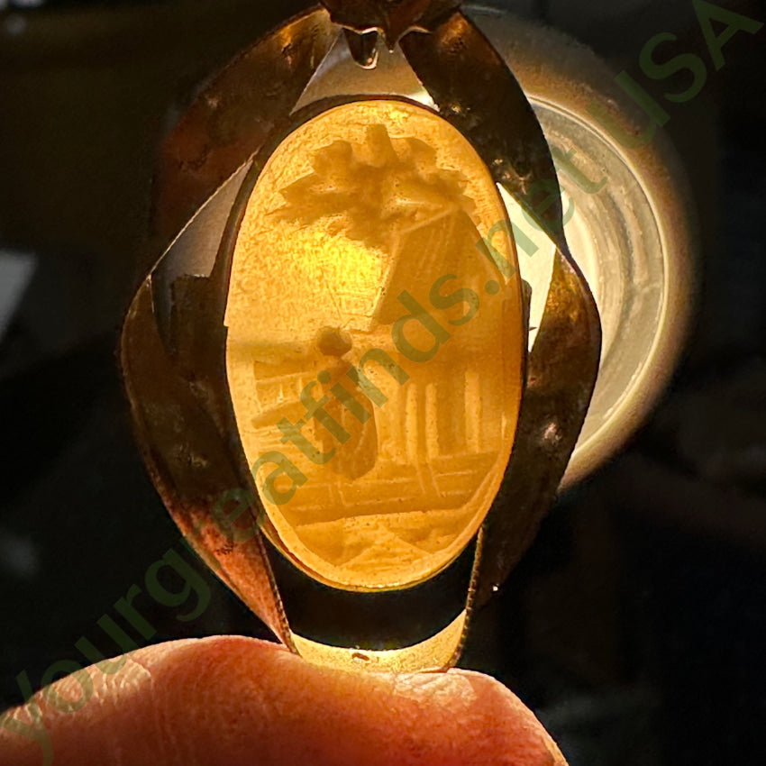 Vintage Gold Filled Carved Shell Cameo Pin Pendant