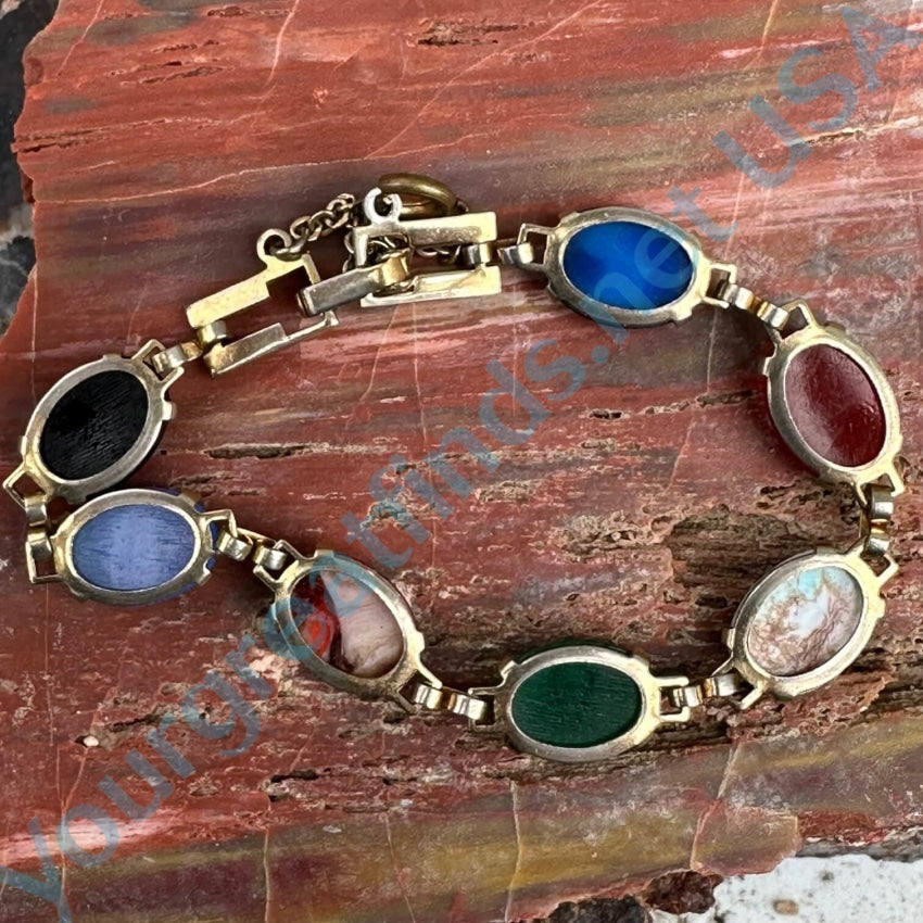 Vintage Gold Filled Glass Stone Bracelet