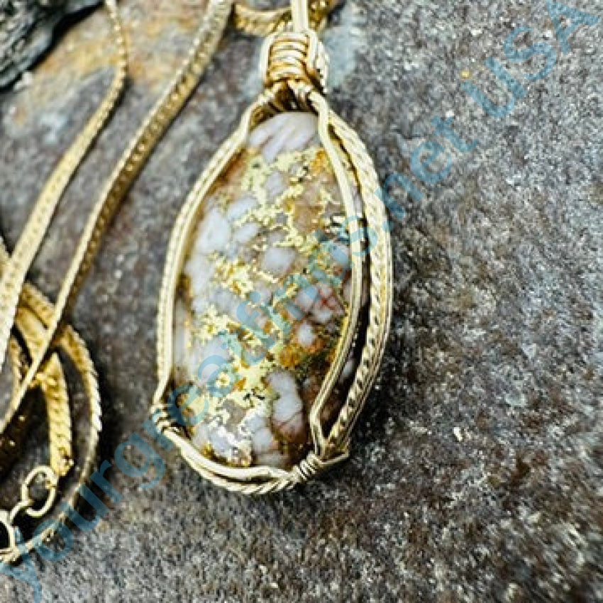 Vintage Gold Filled & In Quartz Necklace Necklace