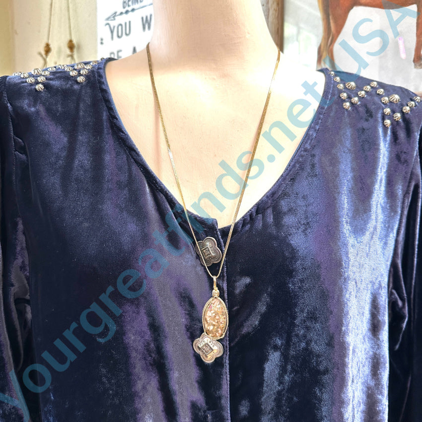 Vintage Gold Filled & In Quartz Necklace Necklace