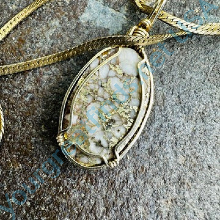 Vintage Gold Filled & In Quartz Necklace Necklace