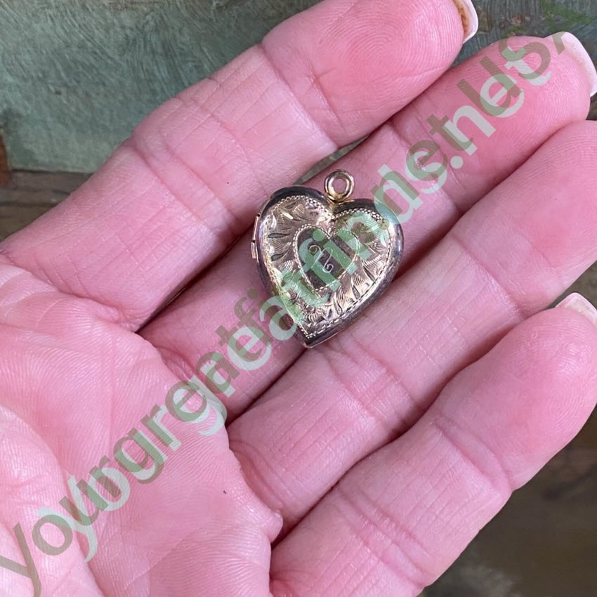 Vintage Gold Filled over Sterling Heart-Shaped Locket Pendant Yourgreatfinds