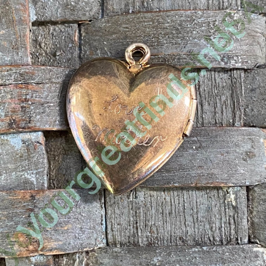 Vintage Gold Filled over Sterling Heart-Shaped Locket Pendant Yourgreatfinds