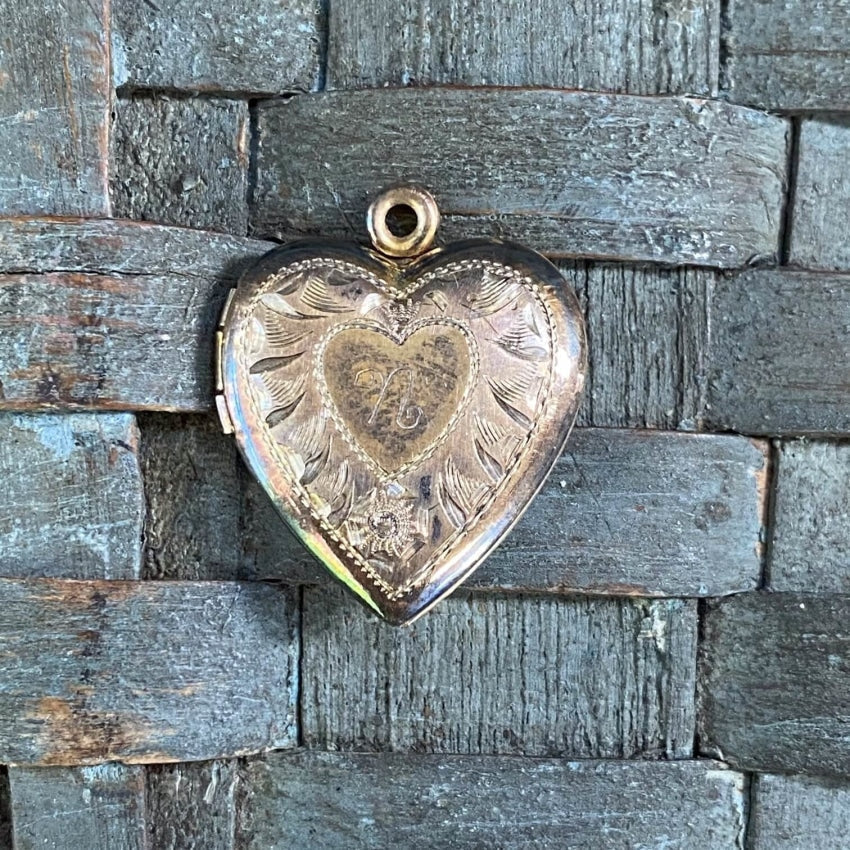 Vintage Gold Filled over Sterling Heart-Shaped Locket Pendant Yourgreatfinds