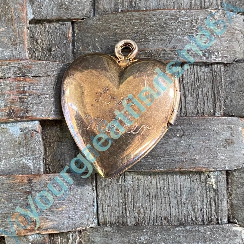 Vintage Gold Filled over Sterling Heart-Shaped Locket Pendant Yourgreatfinds