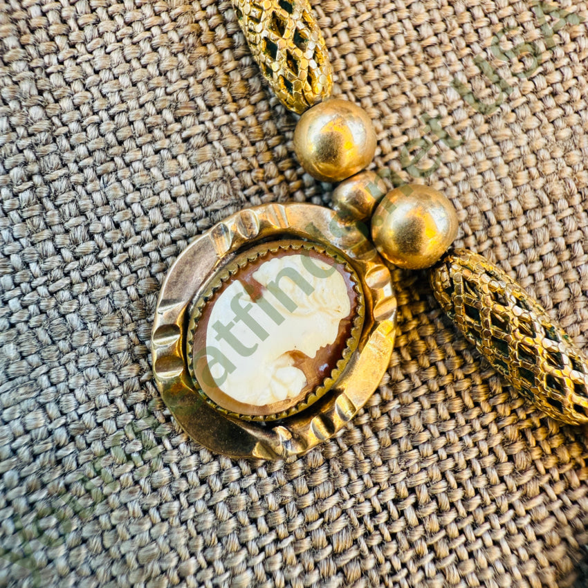 Vintage Gold Filled Triple Cameo Necklace necklace