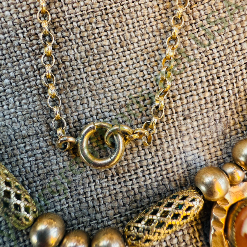 Vintage Gold Filled Triple Cameo Necklace necklace