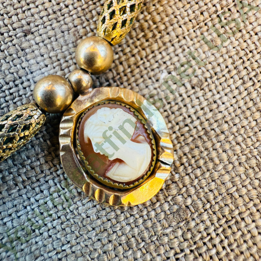 Vintage Gold Filled Triple Cameo Necklace necklace