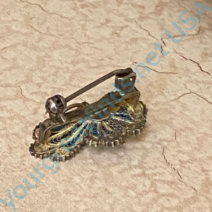 Yourgreatfinds Vintage 800 Silver Filigree Butterfly Pin