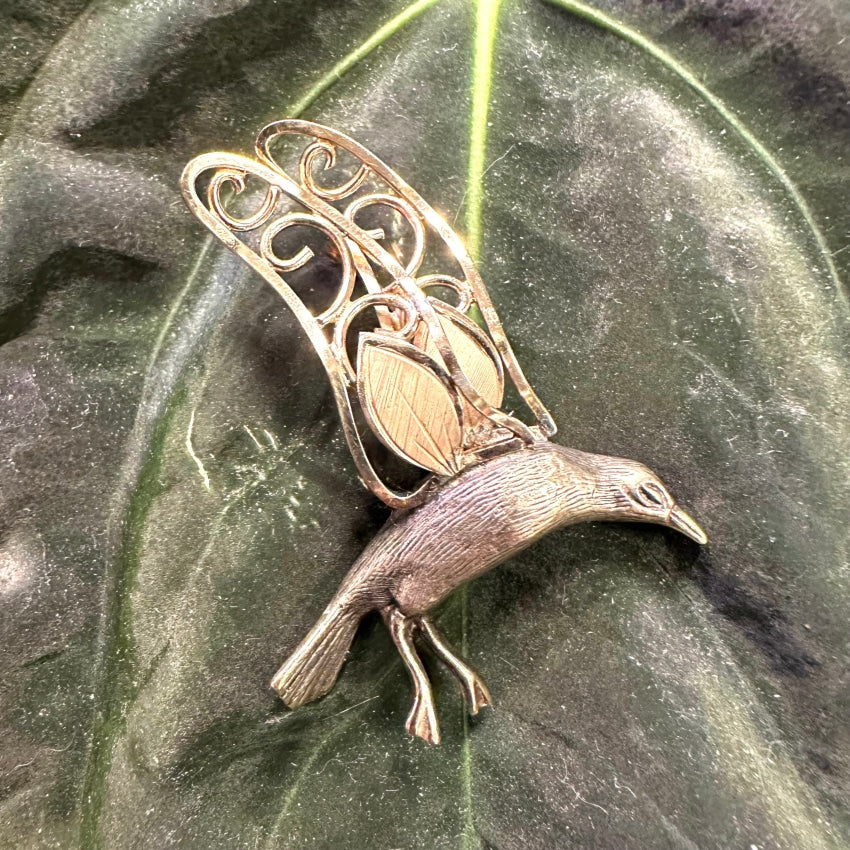 Vintage Gold Plated Hummingbird Pin