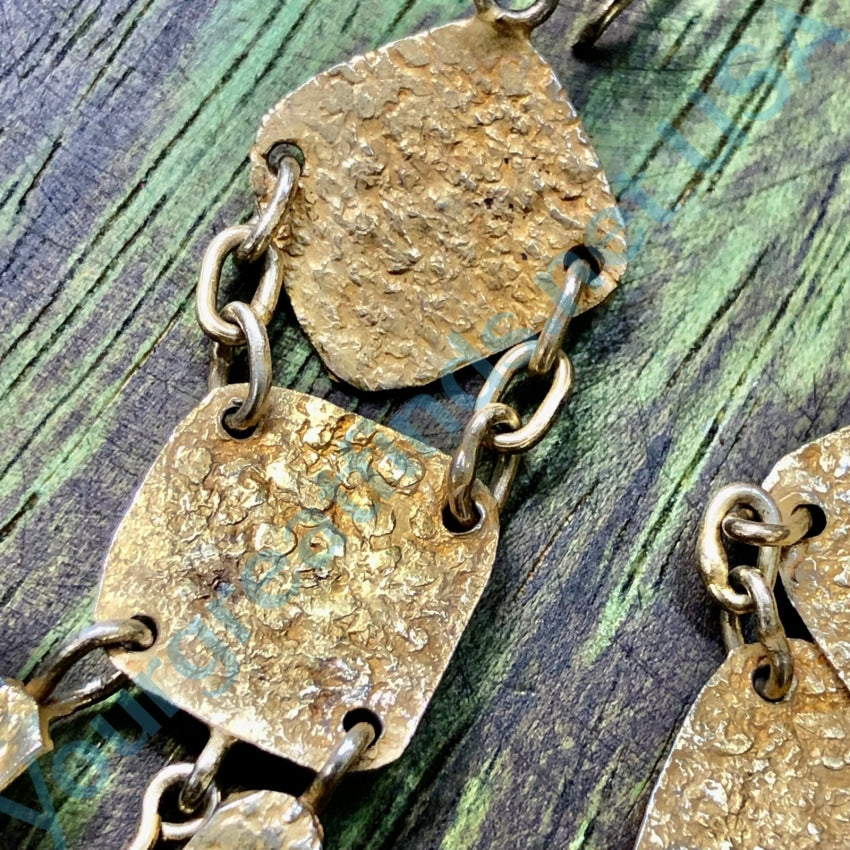 Vintage Gold Washed Sterling Silver Pierced Earrings