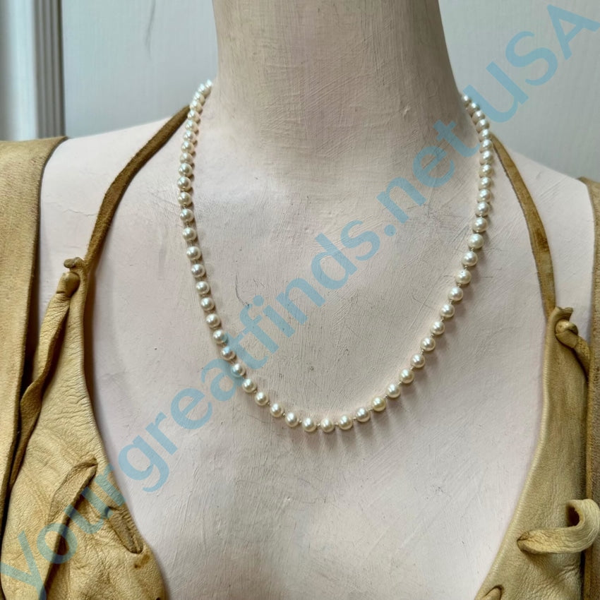 Lovely Vintage Double Strand Graduated Faux Pearl Necklace 