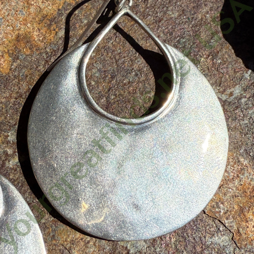 Vintage Hammered Sterling Silver Hoop Pierced Earrings necklace