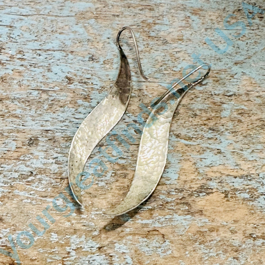Vintage Hammered Sterling Silver Pierced Earrings