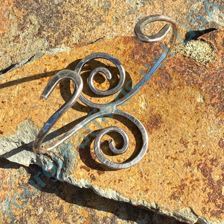 Vintage Hammered Sterling Silver Spiral Bracelet Bracelet