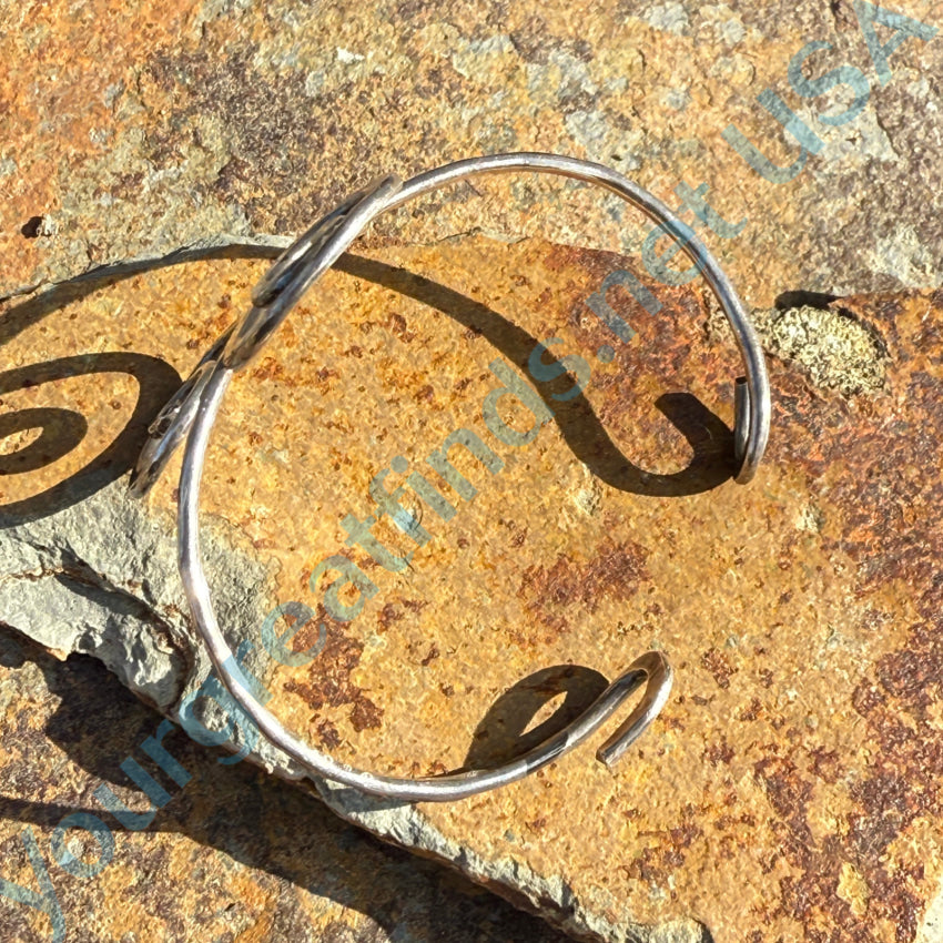 Vintage Hammered Sterling Silver Spiral Bracelet Bracelet