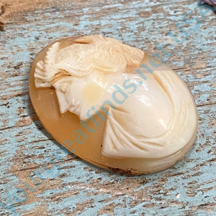 Vintage Hand Carved Shell Cameo Italy Unset