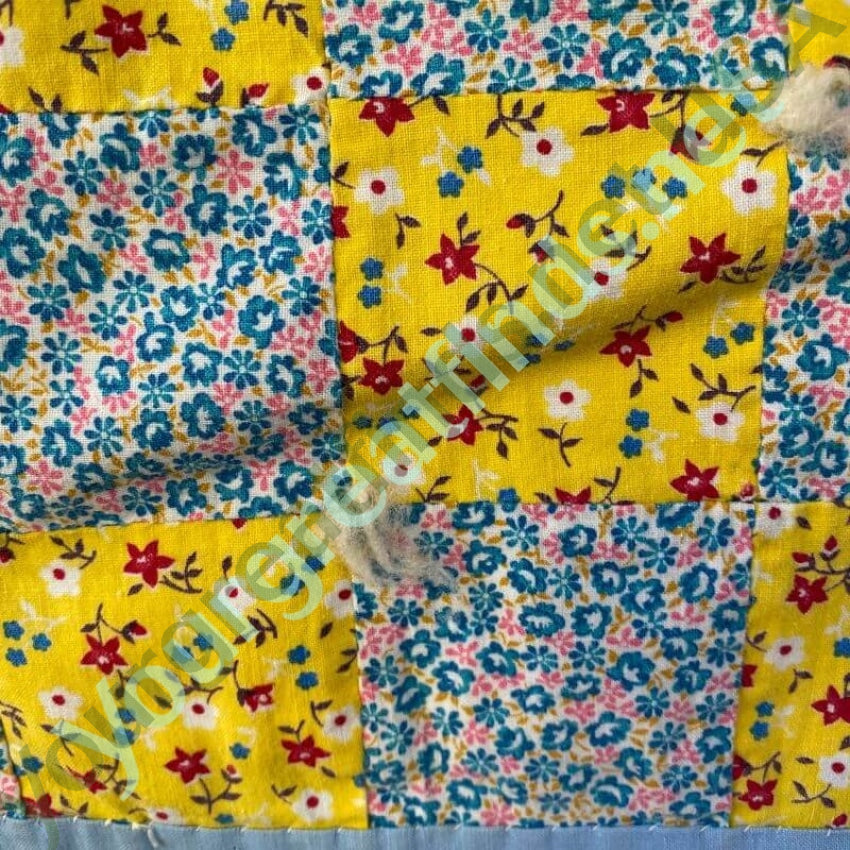 Vintage Hand Tied 1930s Doll Quilt in Calico Fabric Yourgreatfinds