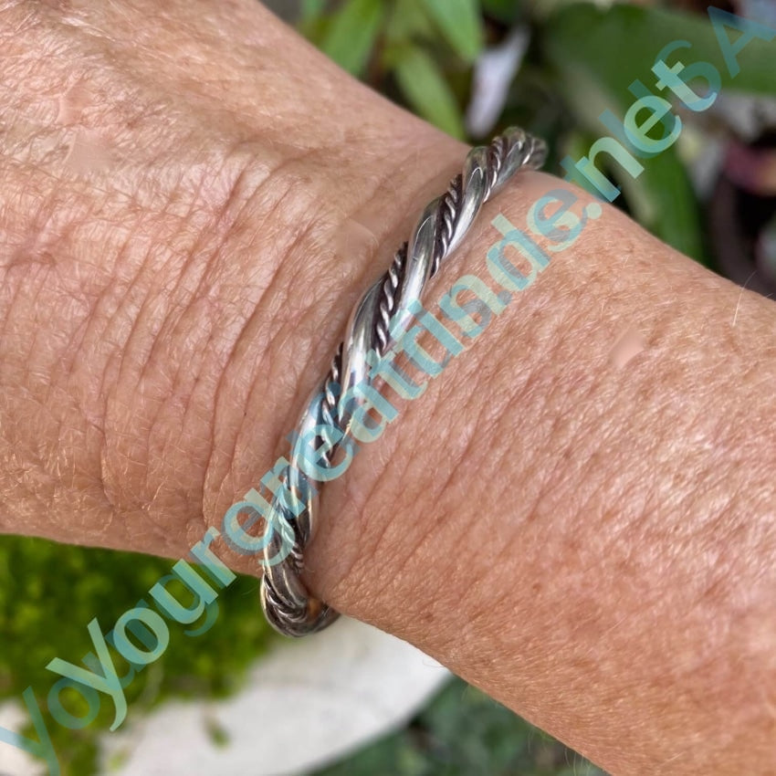 Vintage Hand Twisted Sterling Silver Cuff Bracelet Yourgreatfinds